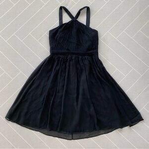 J.Crew Sinclair black 100% silk chiffon dress Women’s Size 10